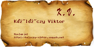 Kálóczy Viktor névjegykártya