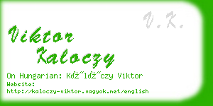 viktor kaloczy business card